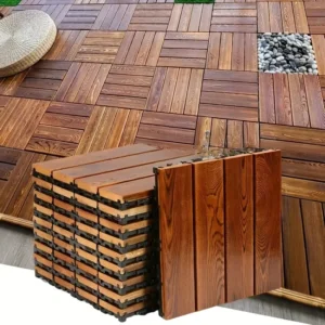 Interlocking Carbonized Hardwood Flooring