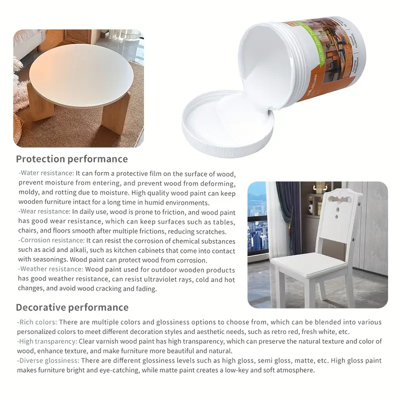 White Home Paint Wood Varnish - 475g - Image 2